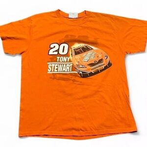 Vintage Tony Stewart 2008 Nascar Sprint Cup Orange 2 Sided Shirt Large Y2K